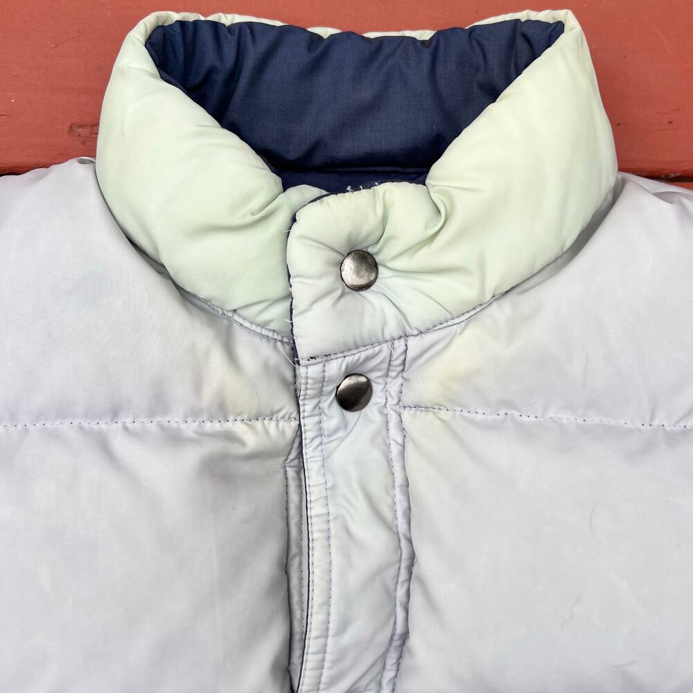 Vintage Penfield Down 80s Puffer Vest USA Made Outdoors Gorpcore Ski L Blue Gray - Picture 10 of 12